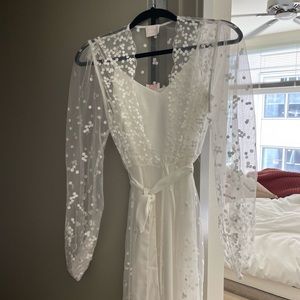 Le Rose Adelina Spot White Bridal Robe